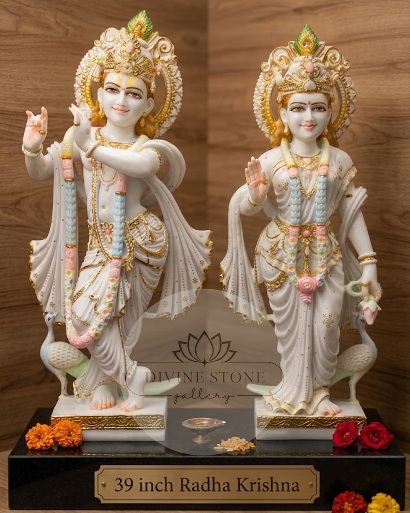 Radha Krishna marble moorties showing balanced sacred proportions
